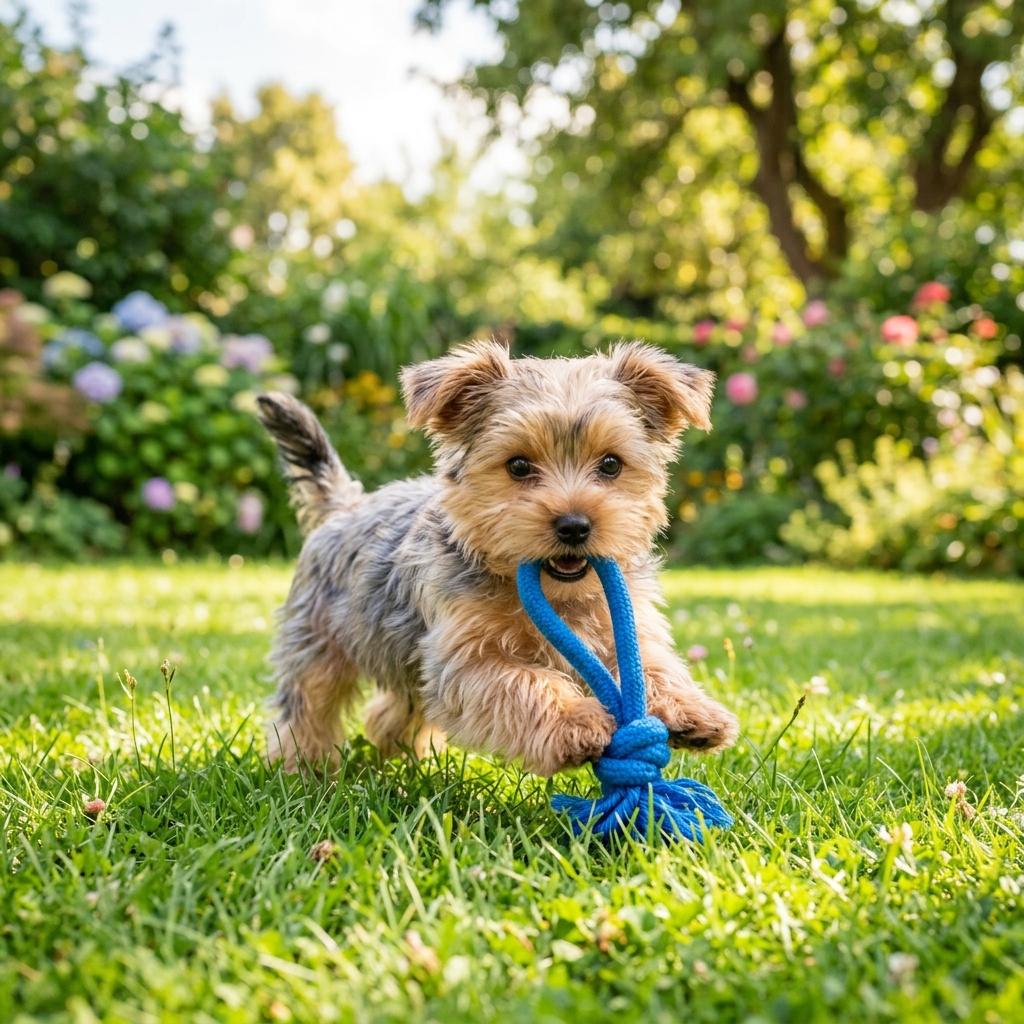 Playful Yorkshire Terrier